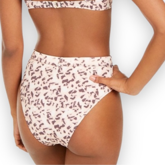 WeWoreWhat Emily Belted High-Waist Bikini Swim Bottom in Tortoise Shell - Picture 6 of 9